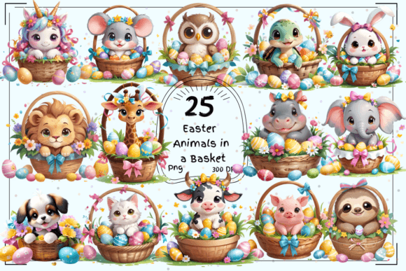 Adorable Easter Basket Friends: 25 Cute Animals Clipart