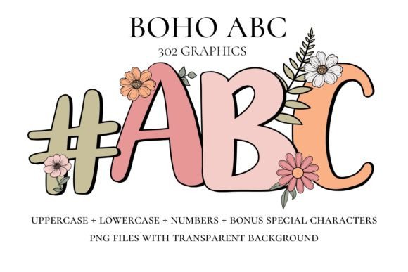 Boho ABC PNG Letters Alpha: A Designer's Toolkit for Organic Branding