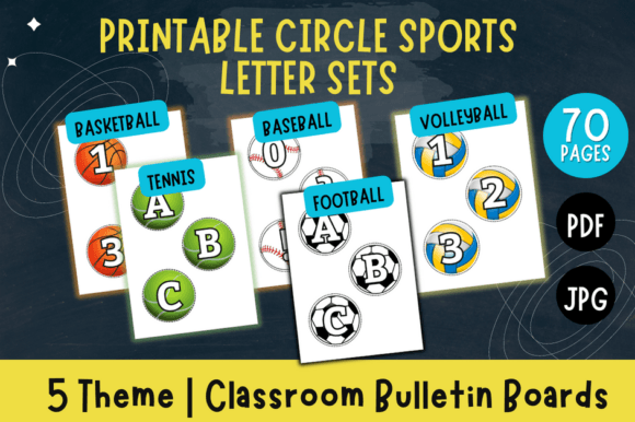 Elevate Your Bulletin Boards with Printable Circle Sports Letter Sets