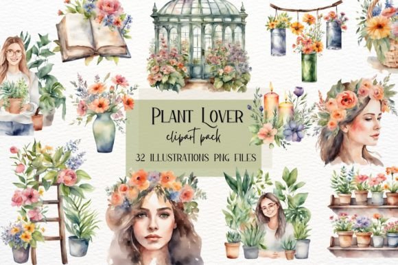 Embrace Nature's Palette with Watercolor House Plants