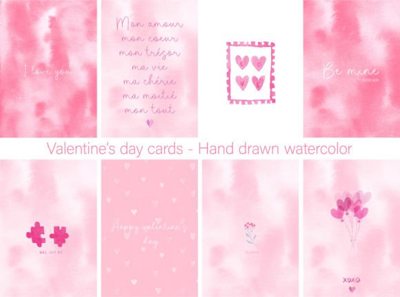 Hand-Drawn Charm: The Valentine's Greeting Card Romantic Love Collection