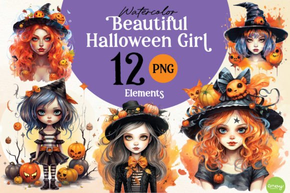 Stunning Halloween Girl Clipart for Creative Projects