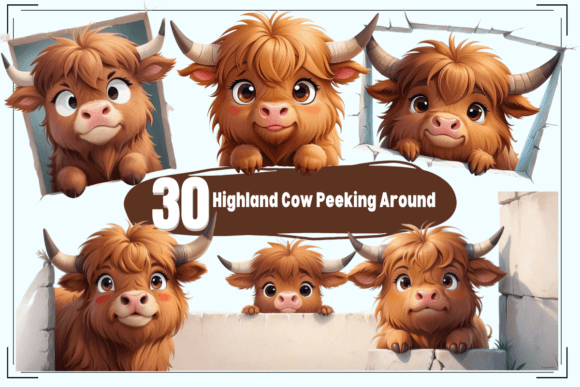 The Endearing Appeal of Highland Cow Peeking Around
