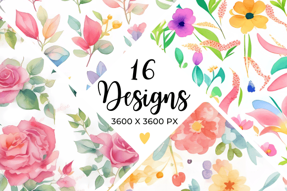 Transform Your Projects with Watercolor Flowers Digital Paper