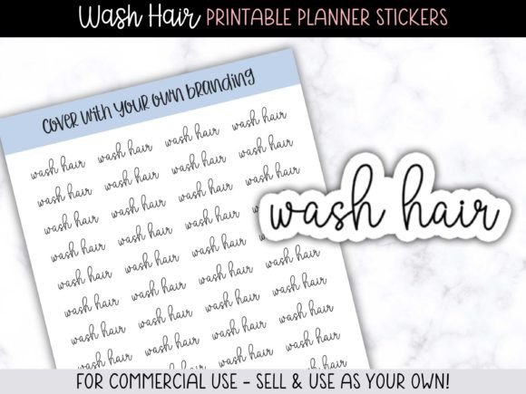 Wash Hair Script Planner Stickers: A Designer's Shortcut