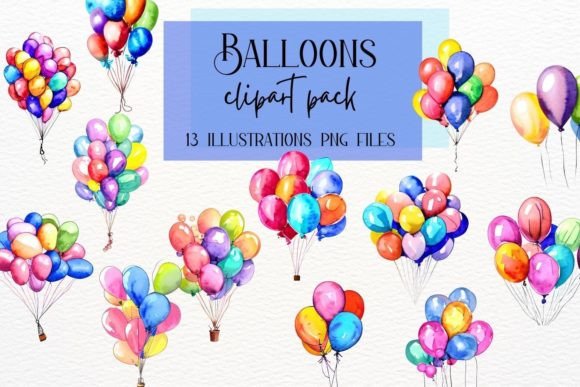 Watercolor Balloon Clipart: A Birthday Set for Every Celebration
